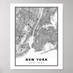 Póster Mapa de Nueva York