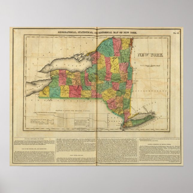 Póster Mapa De Nueva York (Frente)