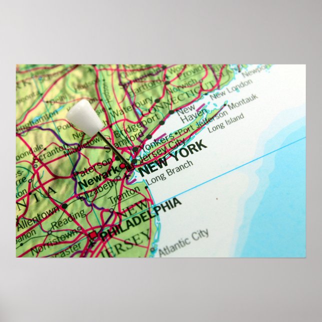 Póster Mapa de Nueva York (Frente)