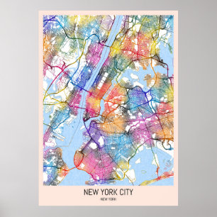 Póster Mapa de Nueva York