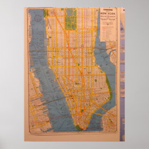 Póster Mapa de Nueva York,Cartel