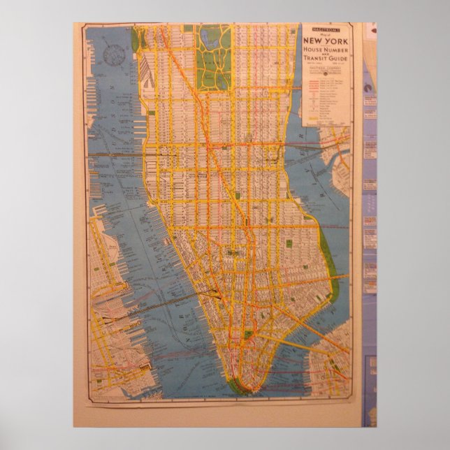 Póster Mapa de Nueva York,Cartel (Frente)