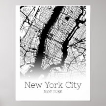 Mapa de Nueva York - New York City NYC - Poster de