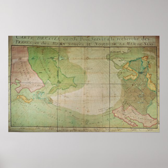 Póster Mapa de nuevos descubrimientos (Frente)