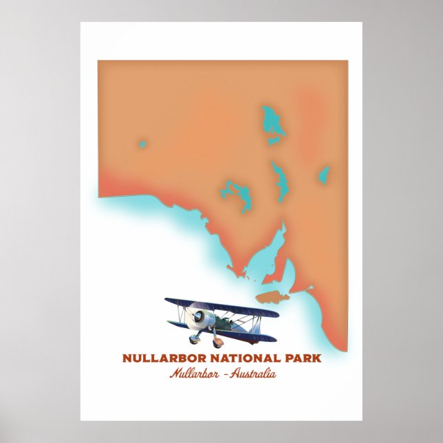 Póster Mapa de Nullarbor National Park Australia (Frente)