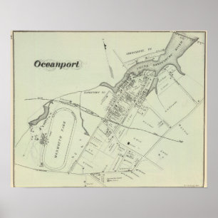 Póster Mapa de Oceanport, NJ