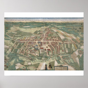 Póster Mapa de Odense, de "Civitates Orbis Terrarum"