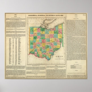Póster Mapa De Ohio