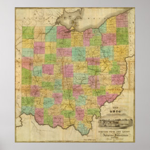 Póster Mapa de Ohio 2