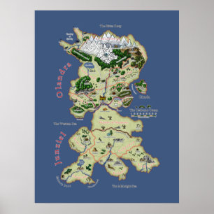 Póster Mapa de Olandra y Junziel - Poster medio