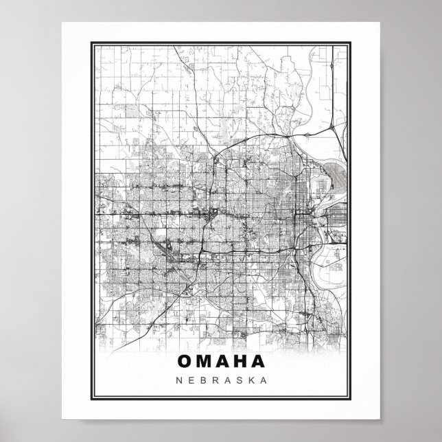 Póster Mapa de Omaha (Frente)