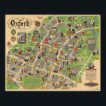 Póster Mapa de Oxford, Inglaterra (ferrocarril británico)<br><div class="desc">"Oxford. British Reilways. J.P. Sayer". Mapa de posters pictóricos de la ciudad de Oxford, de 1949 por J.P. Sayer. El mapa fue publicado por British Railways para promover los viajes por ferrocarril. Presenta importantes monumentos, junto con figuras en disfraces de época, que ilustran la historia histórica de Oxford. Todas las...</div>