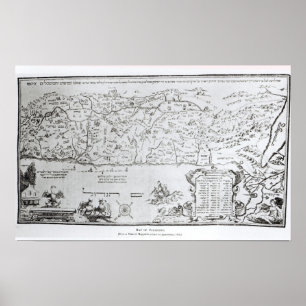 Póster Mapa de Palestina, de un Haggadah del Passover