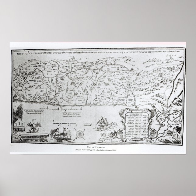Póster Mapa de Palestina, de una pascua (Frente)