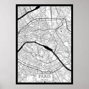 Póster Mapa de París Francia