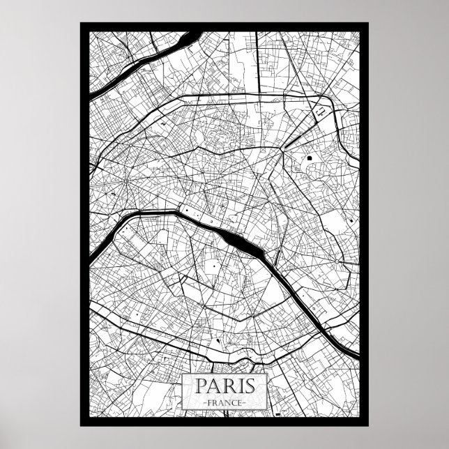 Póster Mapa de París Francia (Frente)