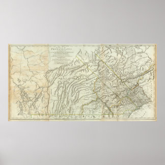 Póster Mapa De Pensilvania