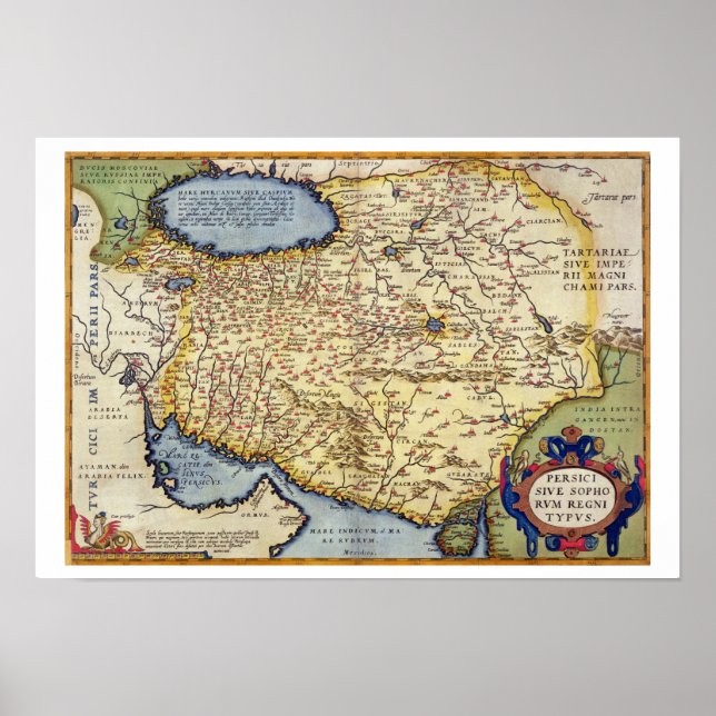 Póster Mapa de Persia, del 'Theatrum Orbis Terrarum', (Frente)
