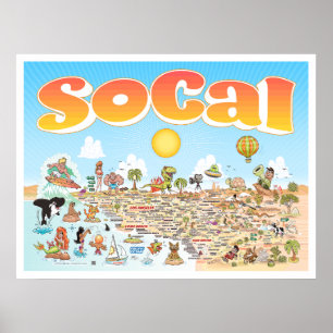 Póster Mapa de Personalizados de SoCal