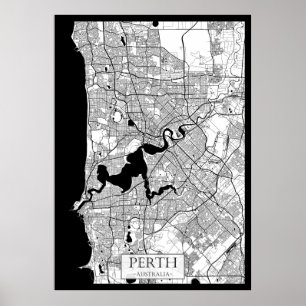 Póster Mapa de Perth Australia