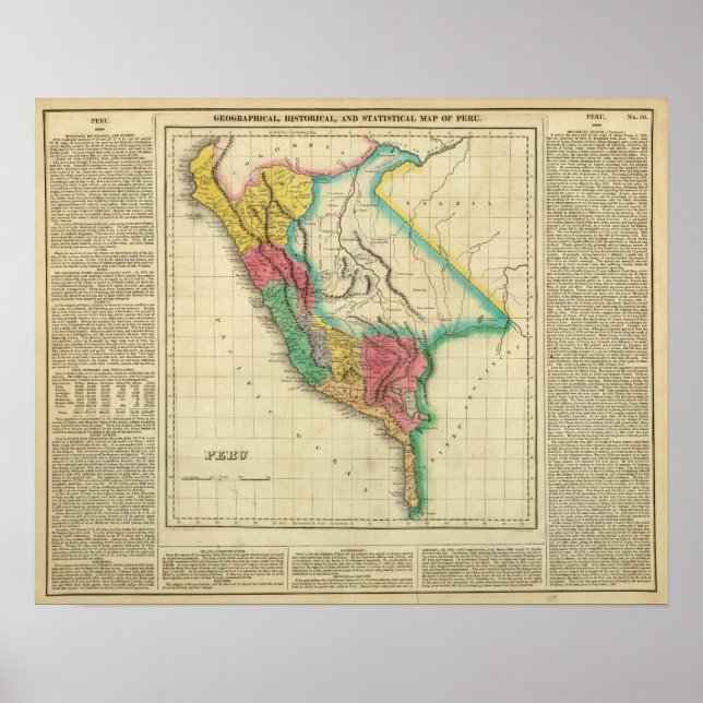 Póster Mapa De Perú (Frente)