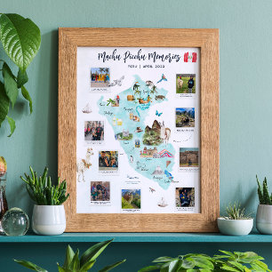 Póster Mapa de Perú en Acuarela   Fotos de Vacaciones