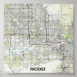 Póster Mapa de Phoenix