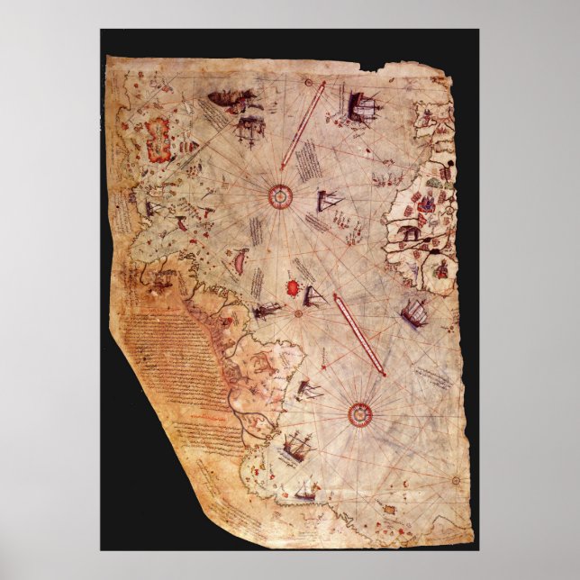 Póster Mapa de Piri Reis (Frente)