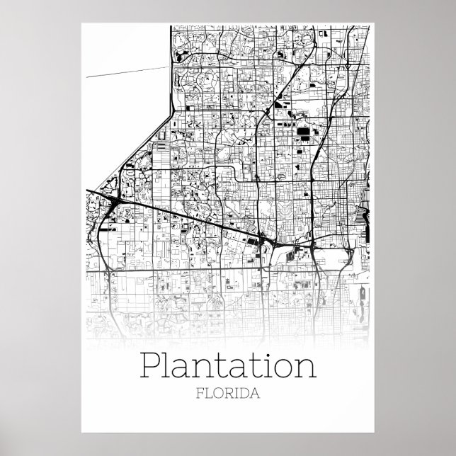 Póster Mapa de Plantaciones - Florida - Poster de Mapa de (Frente)