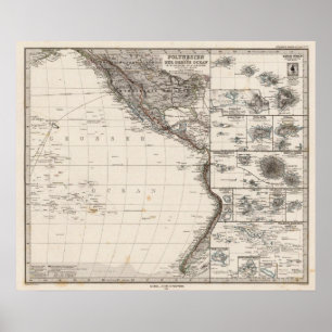 Póster Mapa de Polinesia