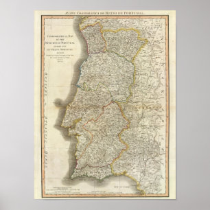 Póster Mapa de Portugal