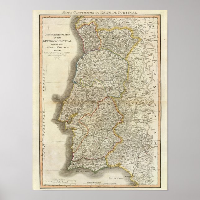 Póster Mapa de Portugal (Frente)