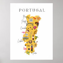 Mapa de Portugal con las principales ciudades y va
