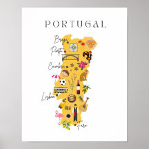 Mapa de Portugal con las principales ciudades y va