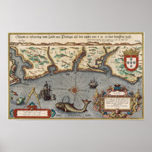 Póster Mapa de Portugal de 1584
