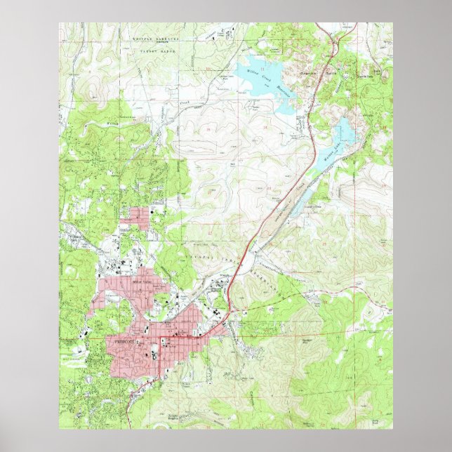 Póster Mapa de Prescott Arizona (1973) (Frente)