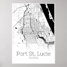 Póster Mapa de Puerto Santa Lucía - Florida - Poster de M