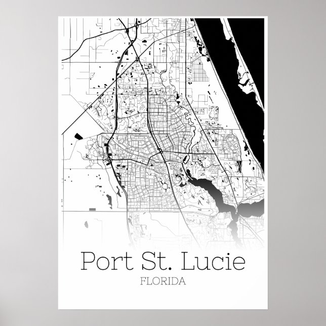 Póster Mapa de Puerto Santa Lucía - Florida - Poster de M (Frente)