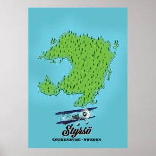 Póster Mapa de referencia de Styrsö gothenburg