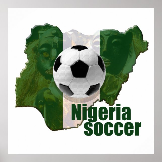 Póster Mapa de regalos de Nigeria de cultura de fútbol (Frente)