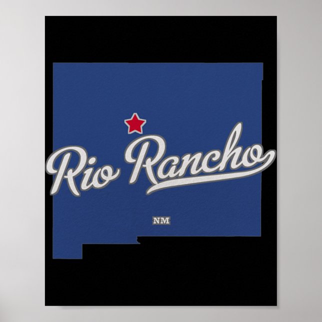 Póster Mapa de Rio Rancho Nuevo México Nm (Frente)