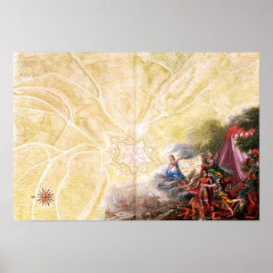 Póster Mapa de Rocroi, del 'Atlas de Louis XIV'