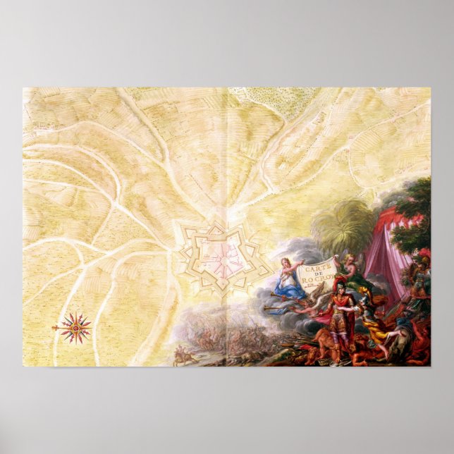 Póster Mapa de Rocroi, del 'Atlas de Louis XIV' (Frente)