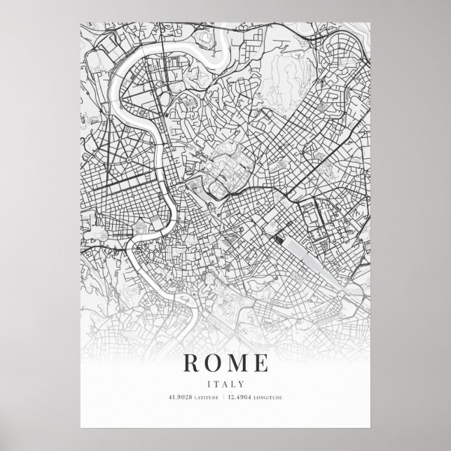 Póster Mapa de Roma (Frente)