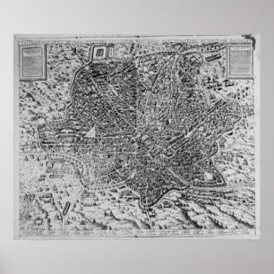 Póster Mapa de Roma, 1579