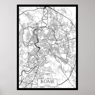 Póster Mapa de Roma Italia