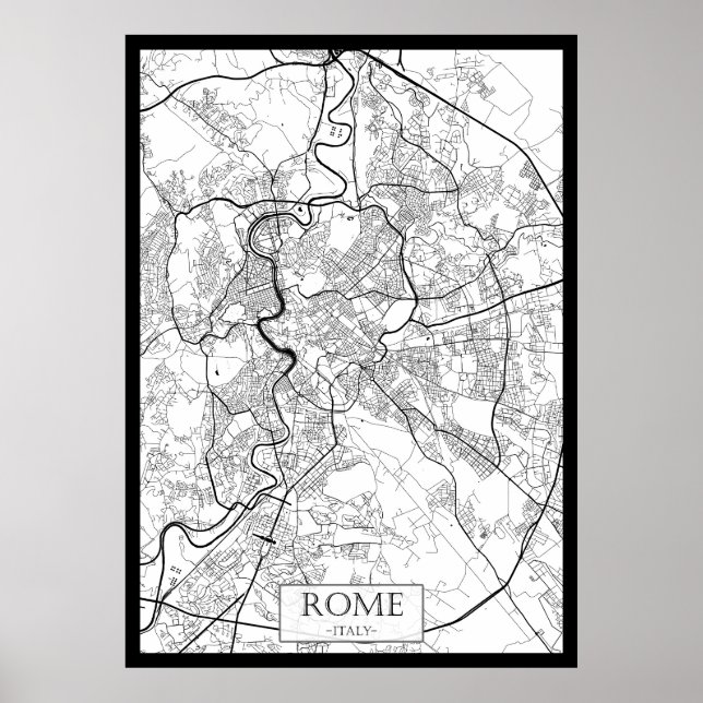 Póster Mapa de Roma Italia (Frente)