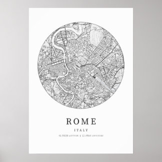Póster Mapa de Roma Italia