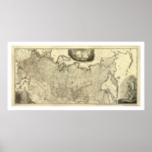 Póster Mapa de Rusia 1786