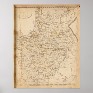 Póster Mapa de Rusia en Europa por Arrowsmith